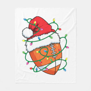 Santa Football Sports Ball Men Boys Christmas Xmas Fleece Blanket