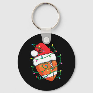 Santa Football Sports Ball Men Boys Christmas Xmas Key Ring
