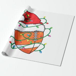 Santa Football Sports Ball Men Boys Christmas Xmas Wrapping Paper