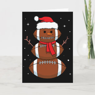 Santa Footbyll Snowman Sports Byll Men Boys Christ Card