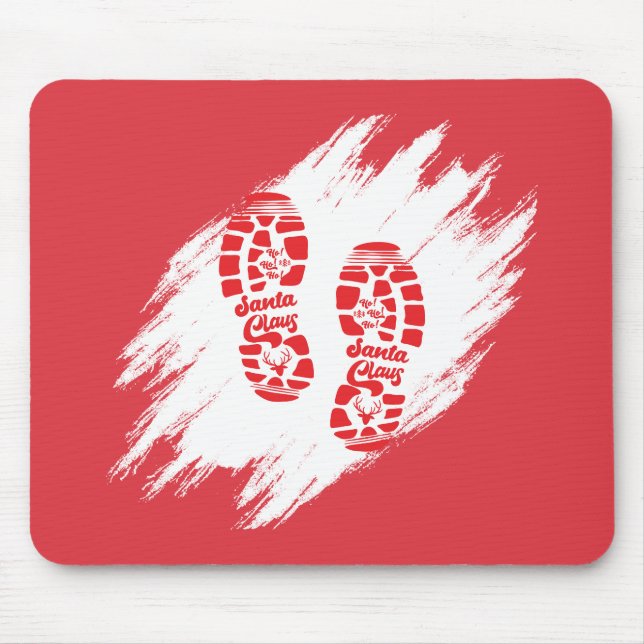 Santa Footprint Mouse Pad (Front)