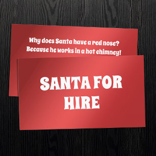 Santa for Hire Joke Business Card