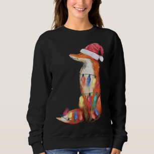Santa Fox Christmas Lights Fox Lover Christmas Gif Sweatshirt