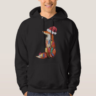 Santa Fox Christmas Lights Fox Lover Christmas Hoodie