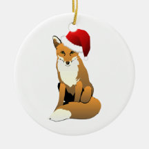 Santa Fox Christmas Ornament