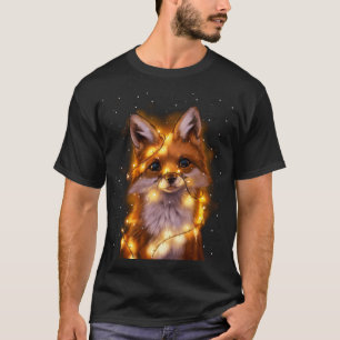 Santa Fox Lover Christmas Lights Pajama Costume Gi T-Shirt