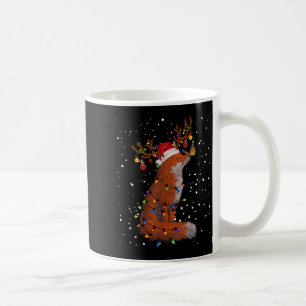 Santa Fox Tangled Up In Christmas Tree Lights Foxe Coffee Mug