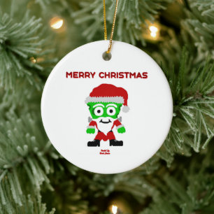 Santa FrankenCheese Circle Ornament