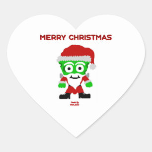 Santa FrankenCheese Heart Sticker