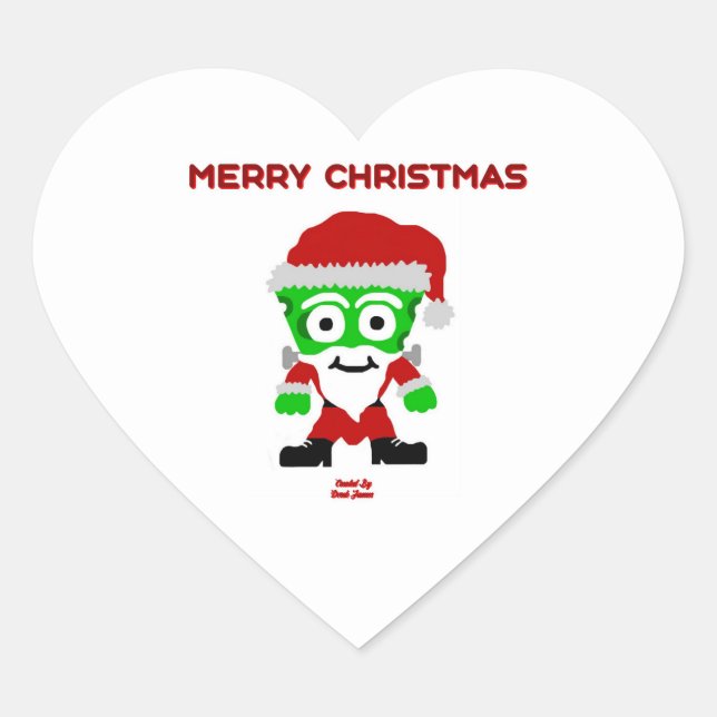 Santa FrankenCheese Heart Sticker (Front)