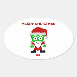 Santa FrankenCheese Oval Sticker