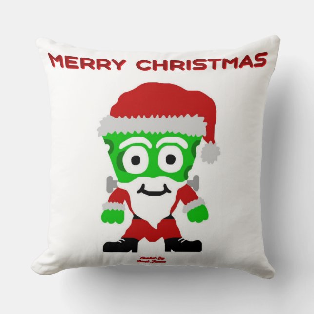 Santa FrankenCheese Square Throw Pillow (Front)