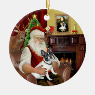 Santa-French BD (BW14) Ceramic Ornament
