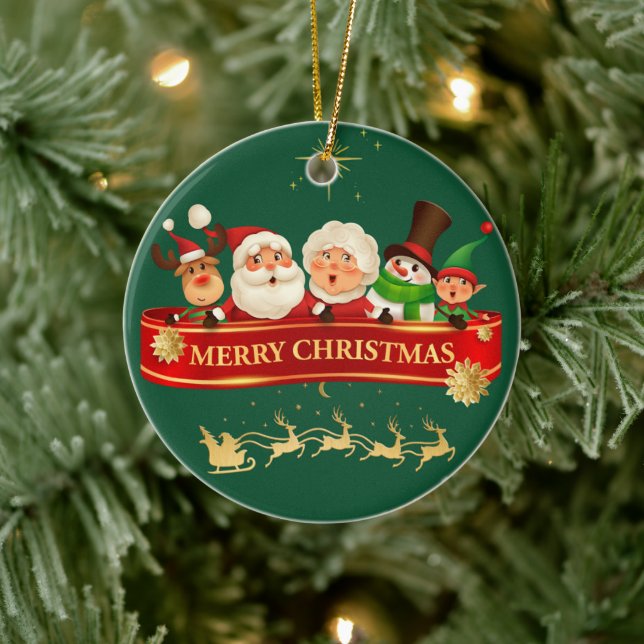 Santa & Friends Classic Christmas Ornament (Tree)