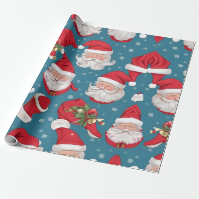  Santa & Friends Jumbo Christmas Rolled Gift Chris Wrapping Paper (Unrolled)