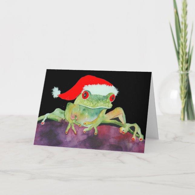 Santa frog Christmas card (Front)