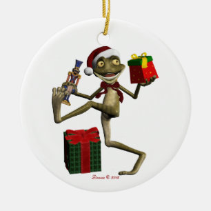 Santa Frog Hoppy Holidays Christmas Ornament