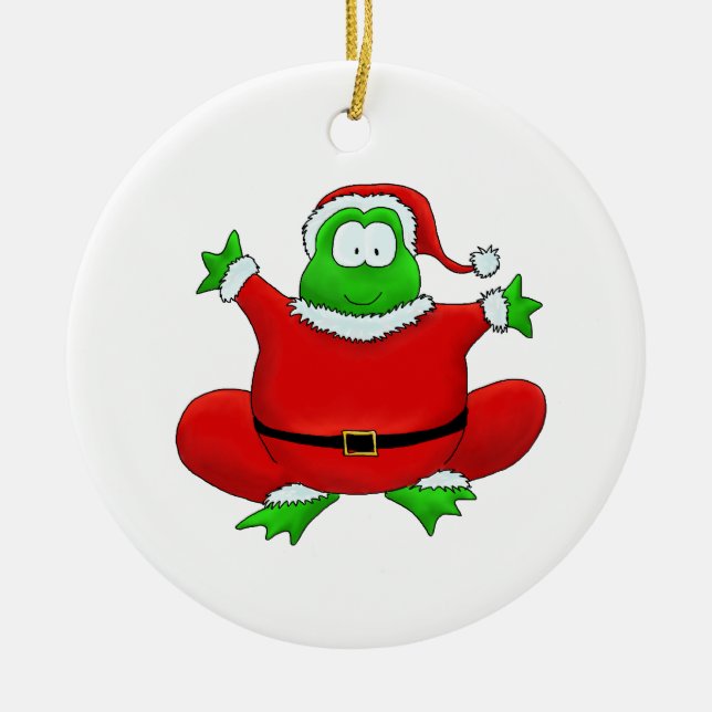 Santa Frog Ornament (Front)