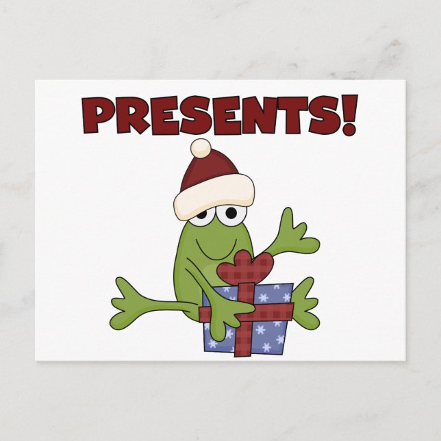 Santa Frog Tshirts and Gifts Holiday Postcard (Front)