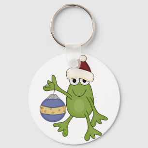 Santa Frog with Ornament Tshirts and Gifts Key Ring