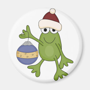 Santa Frog with Ornament Tshirts and Gifts Magnet
