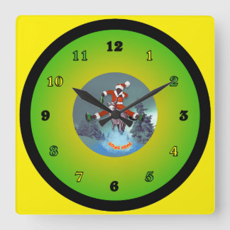 Santa from Yaawd Square Wall Clock