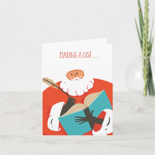 Santa Fun Cartoon Christmas List Novelty Giant Holiday Card