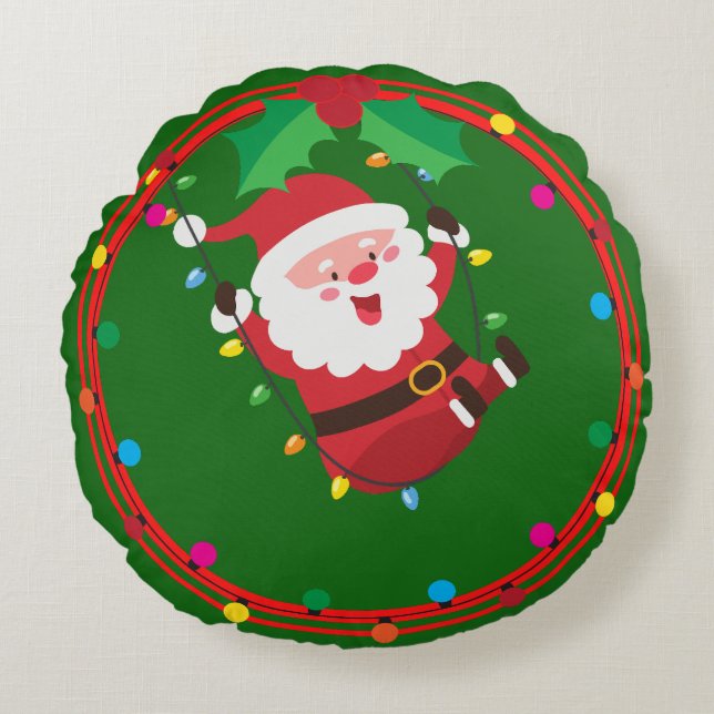 Santa Fun - Double Sided Round Cushion (Front)