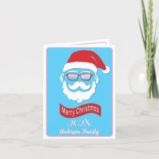 Santa funny Hipster style Christmas Card