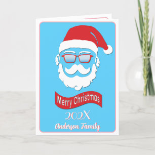 Santa funny Hipster style Christmas Card