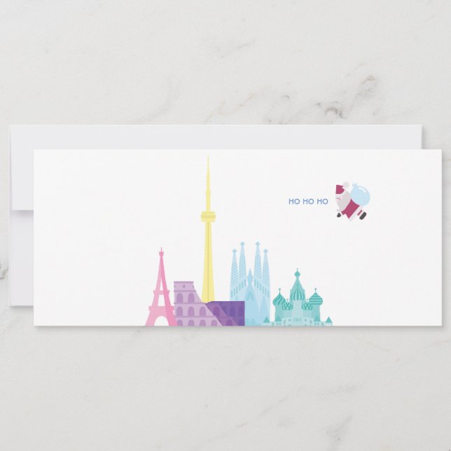 Santa Funny Pun Christmas Holiday Travel Card (Front)