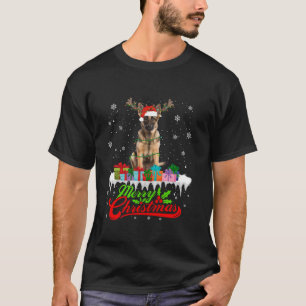 Santa German Shepherd Dog Christmas Pyjamas Xmas L T-Shirt