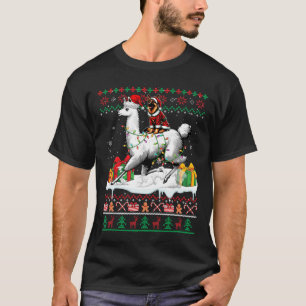 Santa German Shepherd Riding Llama Christmas Sweat T-Shirt