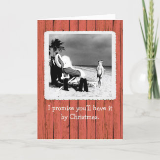 Santa Gets Free Shipping Christmas Card