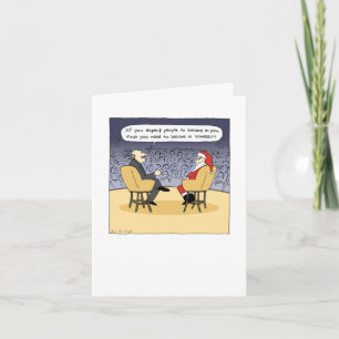 Santa Gets Some Advice Funny Christmas Cartoon Holiday Card