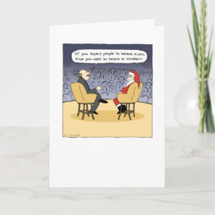 Santa Gets Some Advice Humourous Christmas Cartoon Holiday Card