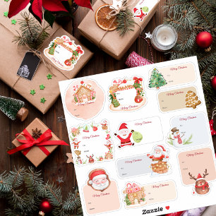 Santa Gingerbread House Holiday Christmas Gift Tag