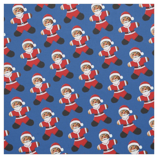 Santa Gingerbread Man Fabric (Swatch)