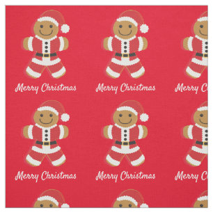 Santa Gingerbread Man   Fabric