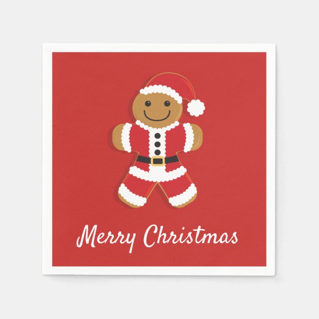 Santa Gingerbread Man | Paper Napkin (Front)