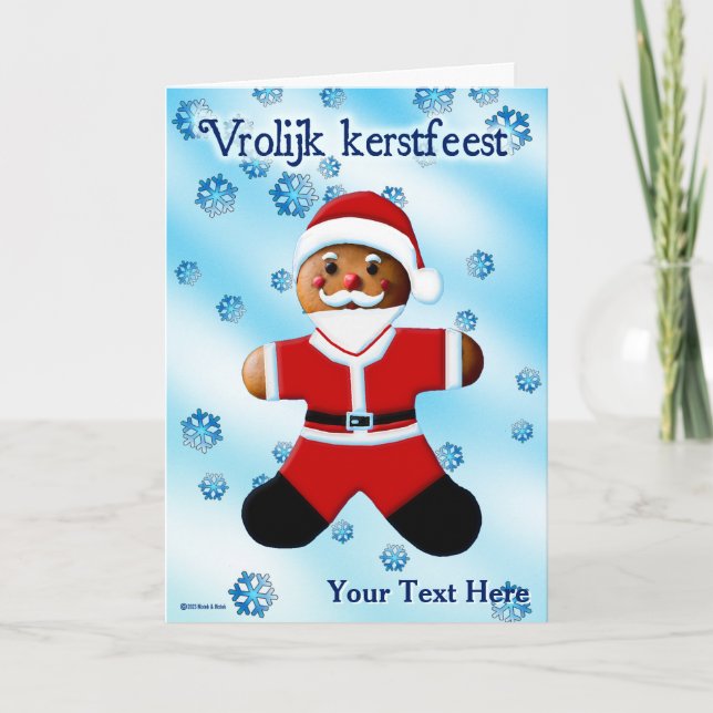 Santa Gingerbread - Vrolijk kerstfeest Card (Front)