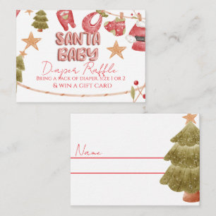 Santa Girl Boy Holiday Baby Shower Enclosure Card
