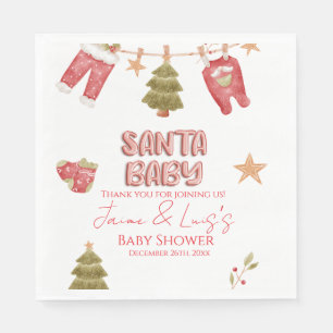 Santa Girl Boy Holiday Baby Shower Napkin