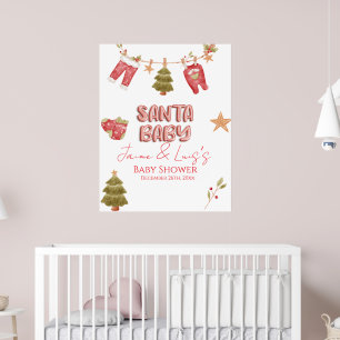 Santa Girl Boy Holiday Baby Shower   Poster