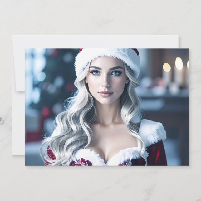 Santa Girl Holiday Card (Front)