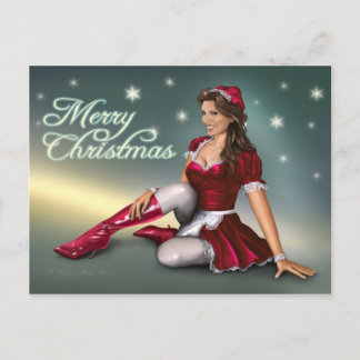 Santa Girl Holiday Postcard