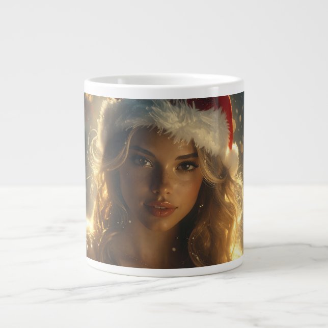 Santa Girl Large Coffee Mug (Front)