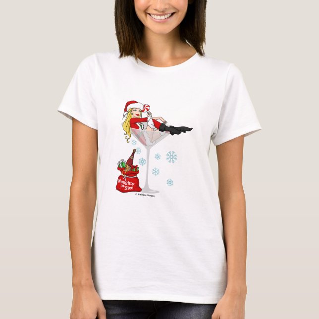 Santa girl martini T-Shirt (Front)