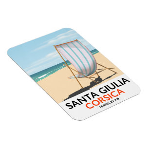 Santa Giulia Corsica "travel by air" beach poster Magnet
