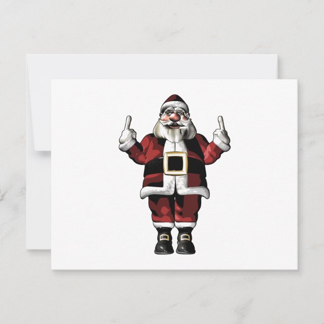 Santa Giving the Finger Holiday Card (Front)